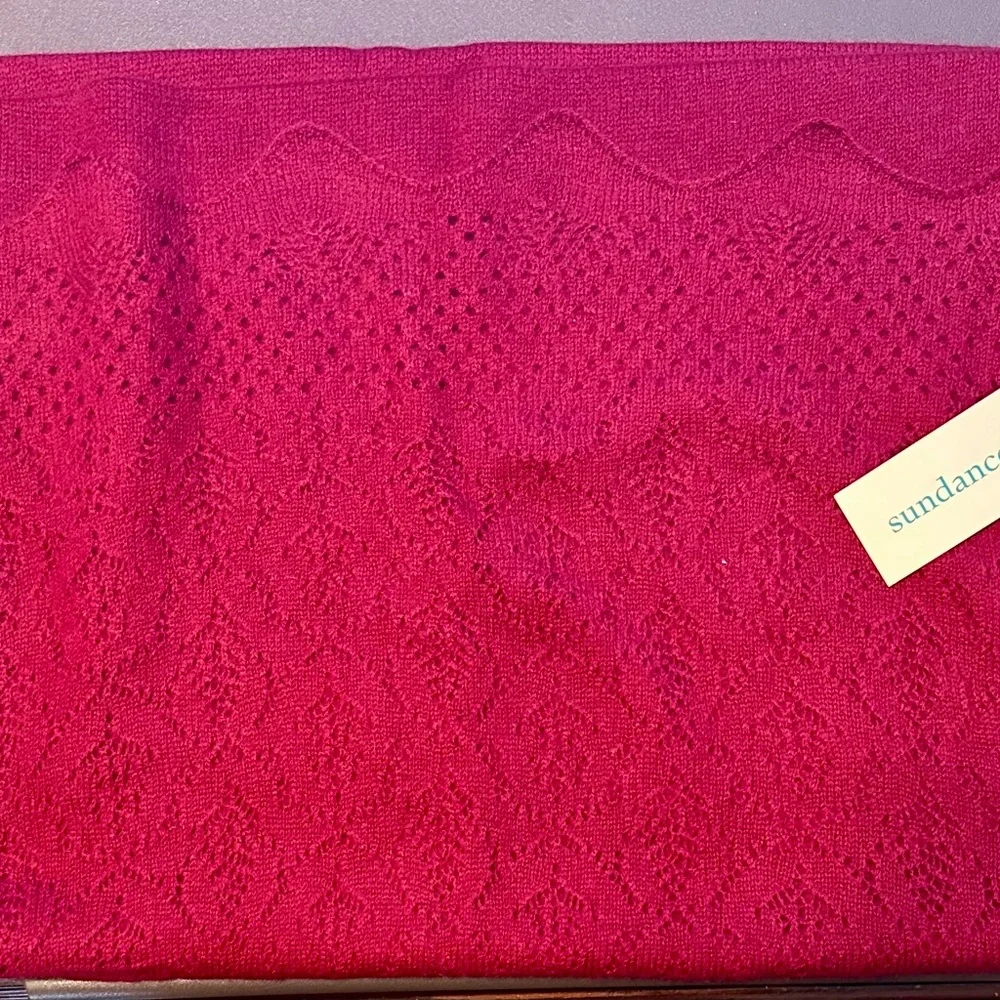 NEW Sundance Living Catalog “Essence Of Air” Shawl Cashmere Scarf Wrap, red - Picture 4 of 5